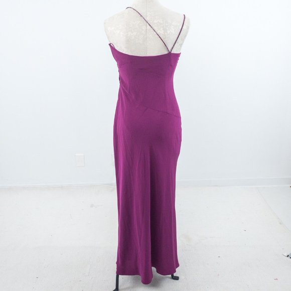 Vintage Y2K XS One Shoulder Maxi Dress Purple ASIS - Picture 4 of 13